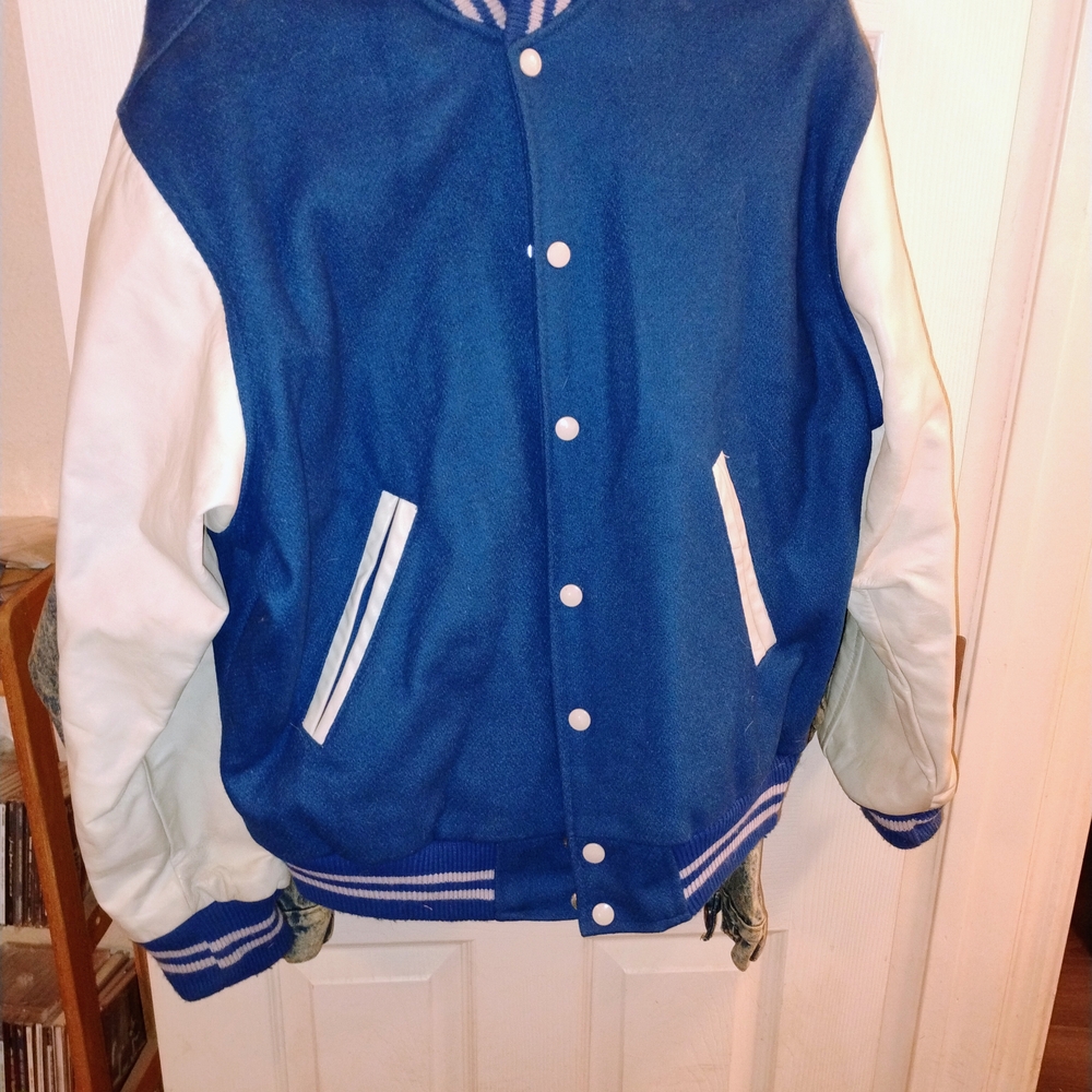 Blue and White Varsity Jacket